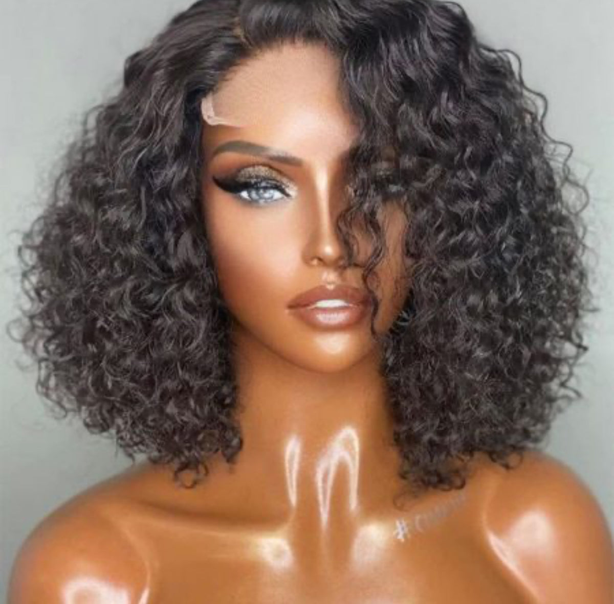 Perruque Bob en cheveux humains bouclés profonds, densité de 180 %, 5 x 5, 13 x 4