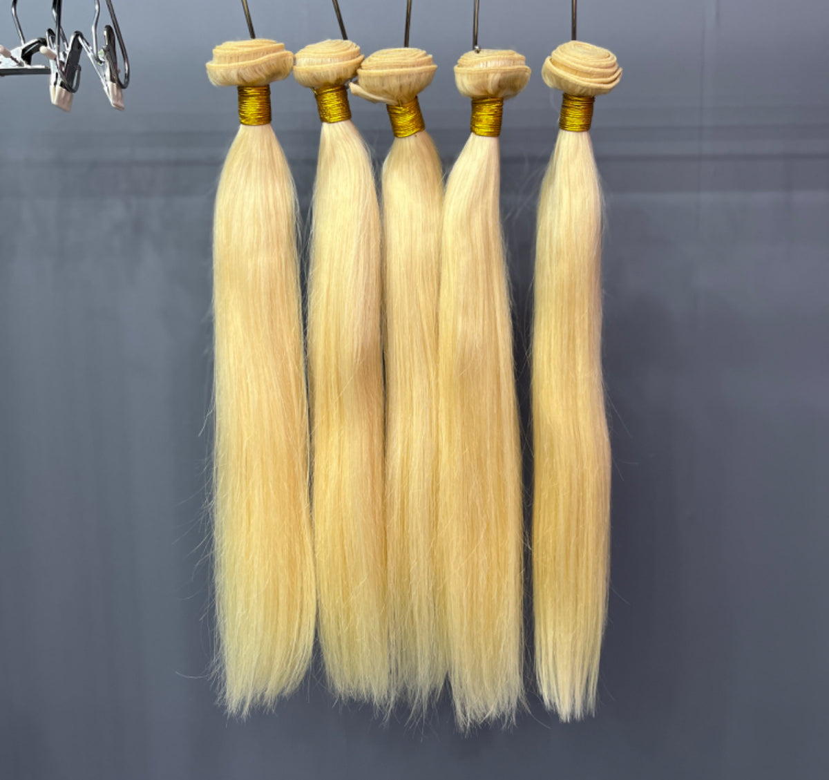 Extensions de cheveux 100 % naturels blonds lisses/ondulés 613